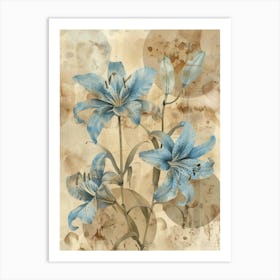 Blue Lilies 3 Art Print