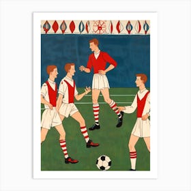 Footballers In Action Art Print