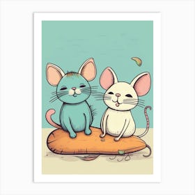Cute Mice Art Print