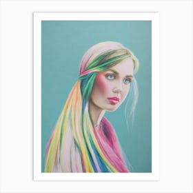 Becky Hill Colourful Illustration Art Print