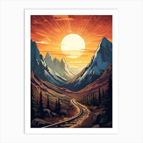 Long Range Traverse Canada 2 Vintage Travel Illustration Art Print