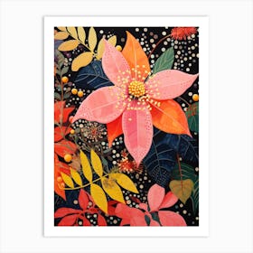 Surreal Florals Poinsettia 2 Flower Painting Art Print