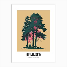 Hemlock Tree Colourful Illustration 2 Poster Art Print