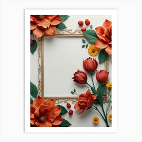 Frame With Flowers Art Print