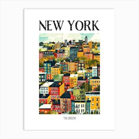 The Bronx New York Colourful Silkscreen Illustration 4 Poster Art Print