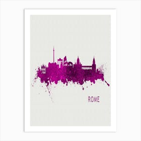 Rome Italy City Purple Art Print