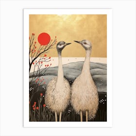 Bird Illustration Ostrich 4 Art Print
