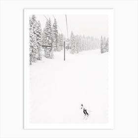 Skiier On Hill Art Print