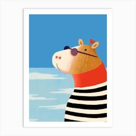 Little Capybara 1 Wearing Sunglasses Art Print