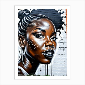 Graffiti Mural Of Beautiful Black Woman 376 Art Print