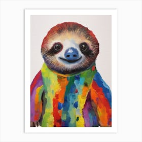 Baby Animal Wearing Sweater Sloth 2 Art Print