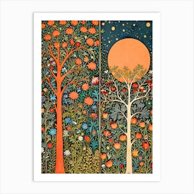 William Morris Moon And The Trees Art Print