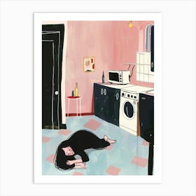 Woman In A Kitchen Art Print