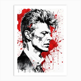 David Bowie Portrait Ink Painting (7) Art Print