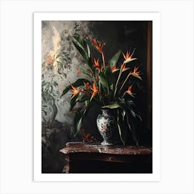 Baroque Floral Still Life Heliconia 3 Art Print