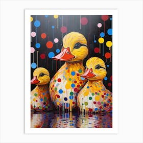 Polka Dot Ducklings 5 Art Print