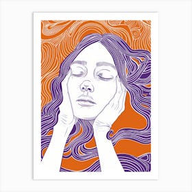 Woman With Long Hair 5 Art Print