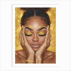 Gold Eyed Woman Art Print