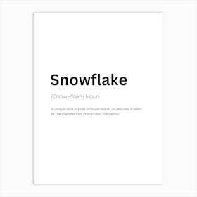 Snowflake Definition Meaning Art Print