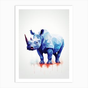 Rhinoceros Minimalist Abstract 4 Art Print