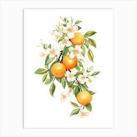 Oranges And Flowers 3 Art Print