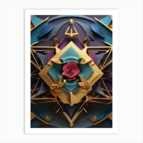 Sacred Crystal Rose Art Print