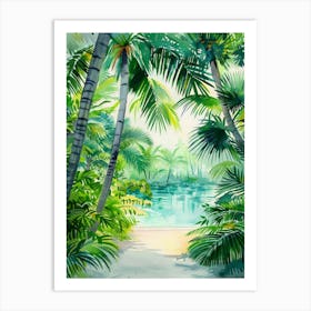 Watercolor Tropical Background Art Print