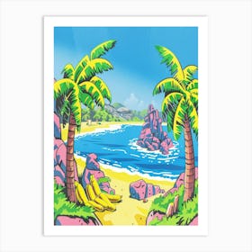 Bananas On The Beach Art Print