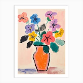 Flower Painting Fauvist Style Impatiens 3 Art Print