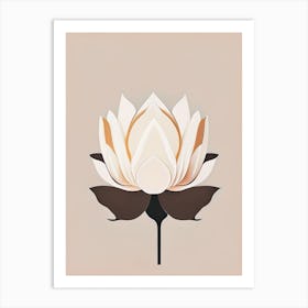 Giant Lotus Retro Minimal 6 Art Print