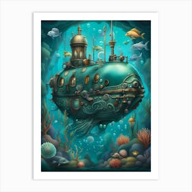 Underwater Submarine Art Print