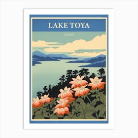 Lake Toya, Japan Vintage Travel Art 3 Poster Art Print