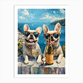 Frenchies Drink 6 Art Print