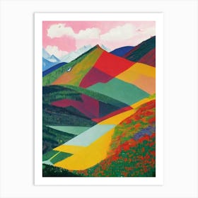 Gran Paradiso National Park Italy Abstract Colourful Art Print