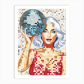 Disco Ball Mosaic Art Art Print