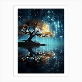 Tree In The Night Art Print