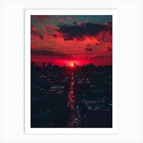 Sunset In New York City 1 Art Print