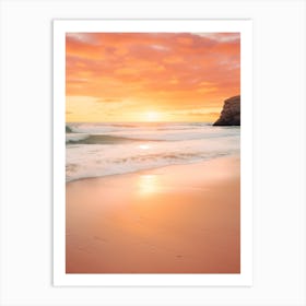 Barafundle Bay Beach Pembrokeshire Wales At Sunset 3 Art Print