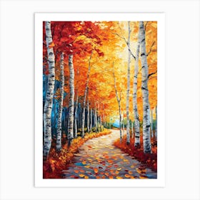 Birch Trees In Autumn 2 Art Print