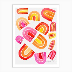 Rainbows watercolor artwork Art Print