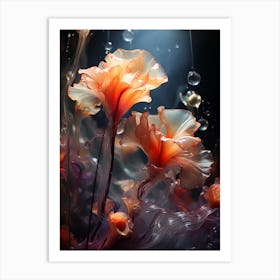 Flowers In Water Art Print