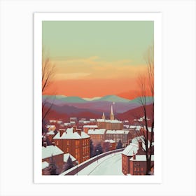 Vintage Winter Travel Illustration Inverness United Kingdom 1 Art Print