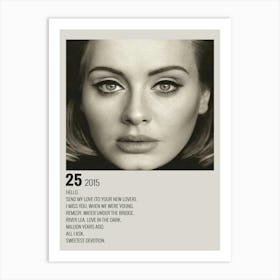 Na Adele 25 Posters Art Decor 2 Art Print