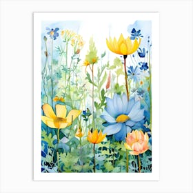 Watercolor Flowers 53 Art Print