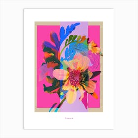 Cineraria 4 Neon Flower Collage Poster Art Print