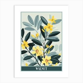 Walnut Tree Flat Illustration 2 Poster Art Print