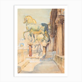 The Horses of St. Marks, Venice by Reginald Barratt (1861-1917) Art Print