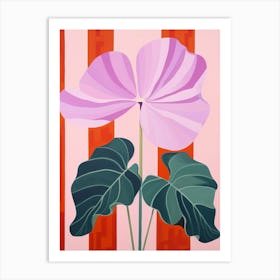 Cyclamen 2 Hilma Af Klint Inspired Pastel Flower Painting Art Print