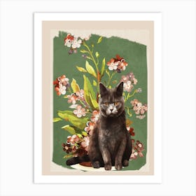 Cat In The Garden 1 Art Print