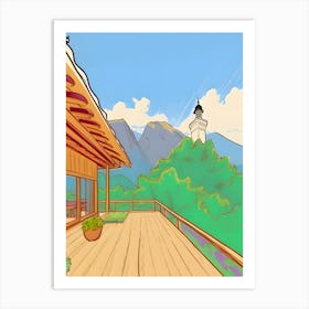 House In The Mountains-Reimagined Art Print